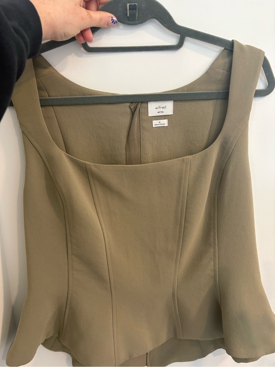 Wilfred Tops - Wilfred Crepe Bustier Top in Sundried Olive